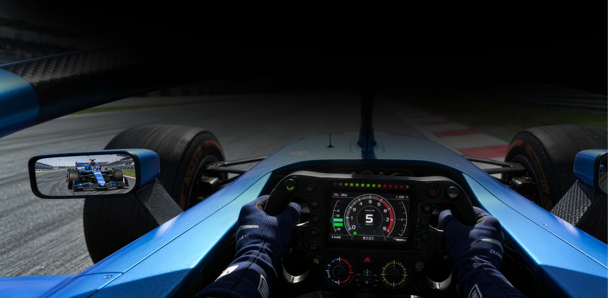 Vue cockpit d’une monoplace en simracing VR